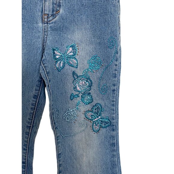 Sonoma Girls Embroidered Butterfly Bootcut Jeans  Size M - Picture 2 of 9